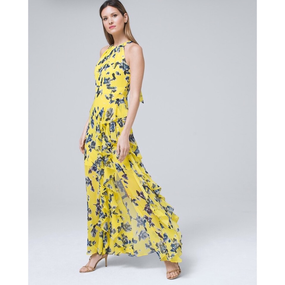 Eliza J Halter Floral Halter Maxi Dress